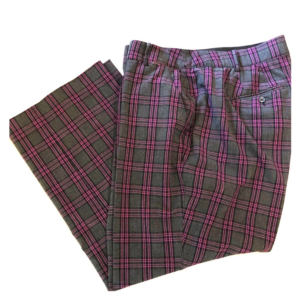 Plaid Pants w/matching Fabric Belt